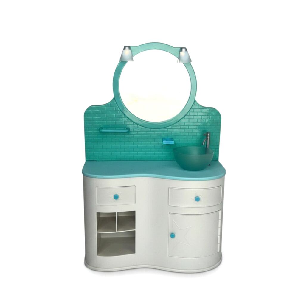 American Girl Bathroom Vanity Retired 18" Doll Lights & Sound Tested G1748